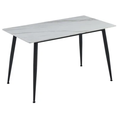 Ceramic dining table TM-100 Olimpo white black